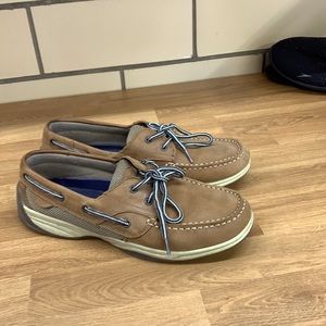 Tan mountain creek loafers (SO MUCH more comfortable than sperrys)